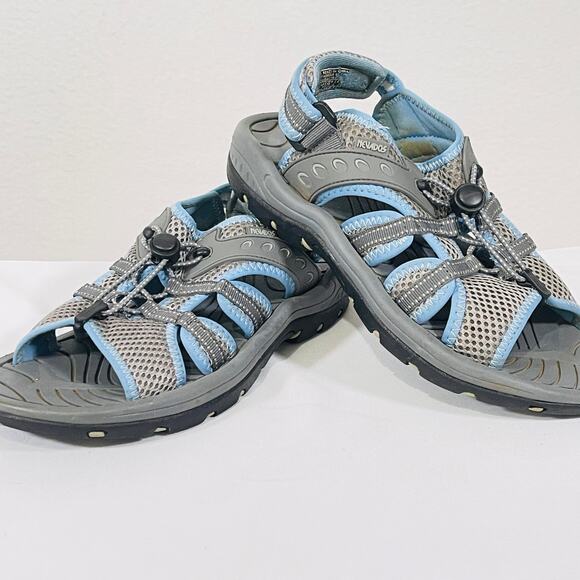 Nevados Performance Outdoor Sandals Women's 7 Blue Gray Slingback Adjustable - Picture 1 of 11